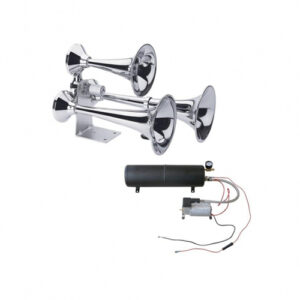 United Pacific Chrome Deluxe 3 Trumpets Heavy Duty Train Horn Bundle - Classic Style - 46175