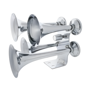4 TRUMPETS AIR POWERED CHROME TRAIN HORN - COMPETITION SERIES