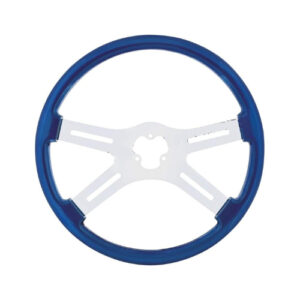 United Pacific 88224 Steering Wheel, Blue, with Chrome Spokes